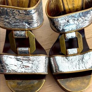 Marc Jacobs Silver and Gold Women's Sandals - Made in Italy